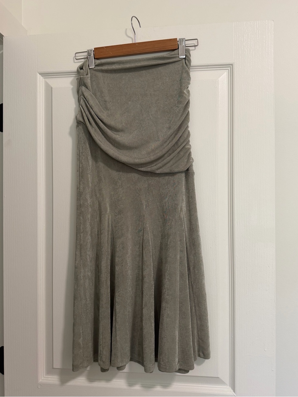 NWT ELODIE Draped Midi Skirt in Sage Green